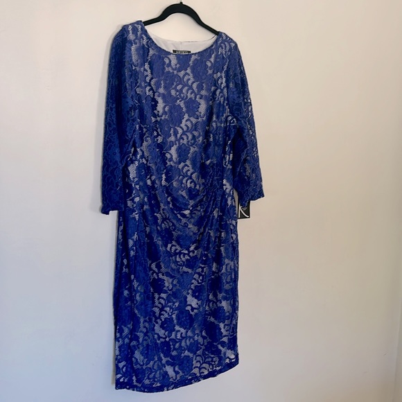 🎈3/$25🎈NWT Kasper 1X Laurissa Lace Sheath Dress - Picture 3 of 8